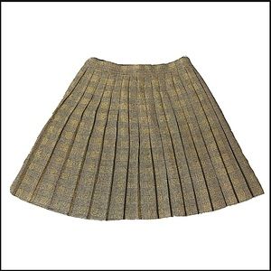 Andrea De Buli Faux Tweed Dark Academia Pleated Skirt Woman’s Size 42 US Size L